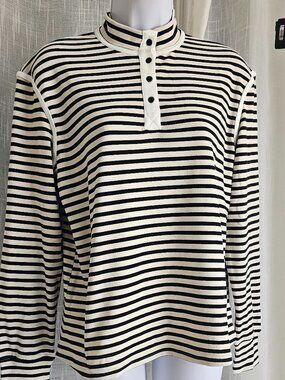 Universal Thread Long Sleeve Striped Mock Neck Top Size M NWT